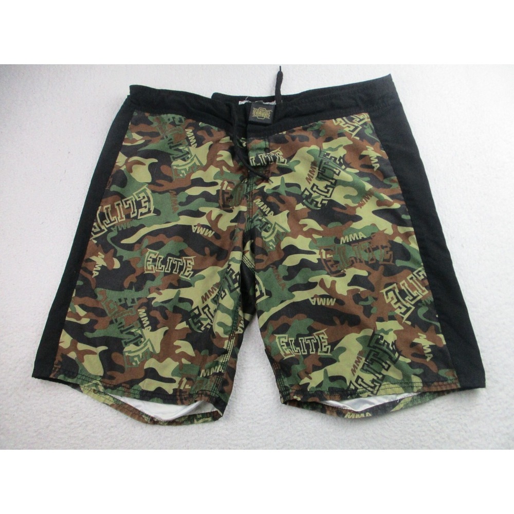 MMA Elite Fighting Shorts‎ Mens XL Camo Black Boxing Workout Training Athletic